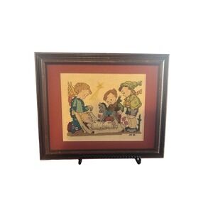 "A Gift for Jesus" Cross Stitch - Framed Vintage 11.5" X 9.5"
